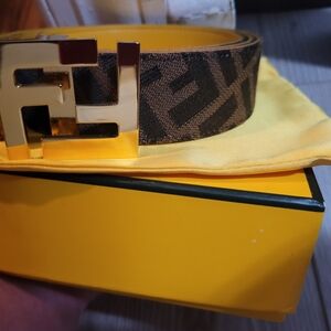 Luxury Brown and Gold Belt 110cm